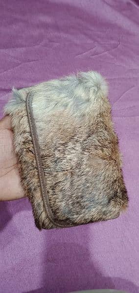 Lady Fashion real rabbit fur clutch wallet bags women 4