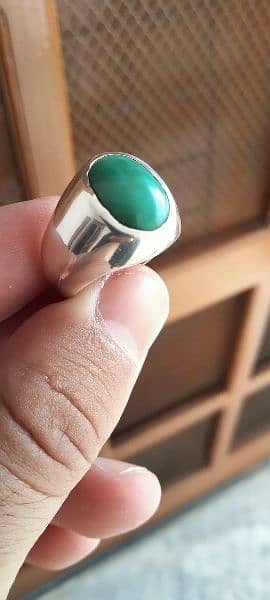 100% Natural Irani Hussaini Feroza Silver Ring 1