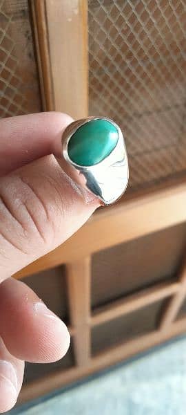 100% Natural Irani Hussaini Feroza Silver Ring 5