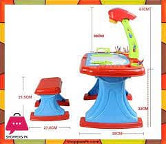 Projector Desk With Stool For Kids Writting tablet kids toys car 1