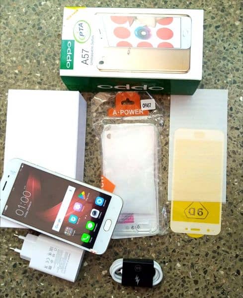 oppo a57 Mobile phone like new with box all accessories 3