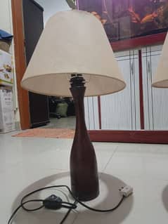 Good condition wooden table side lamps