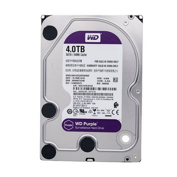 WD Purple 4TB Surveillance Hard Disk Drive 0