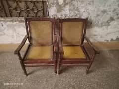 2 wood chairs for sale 0