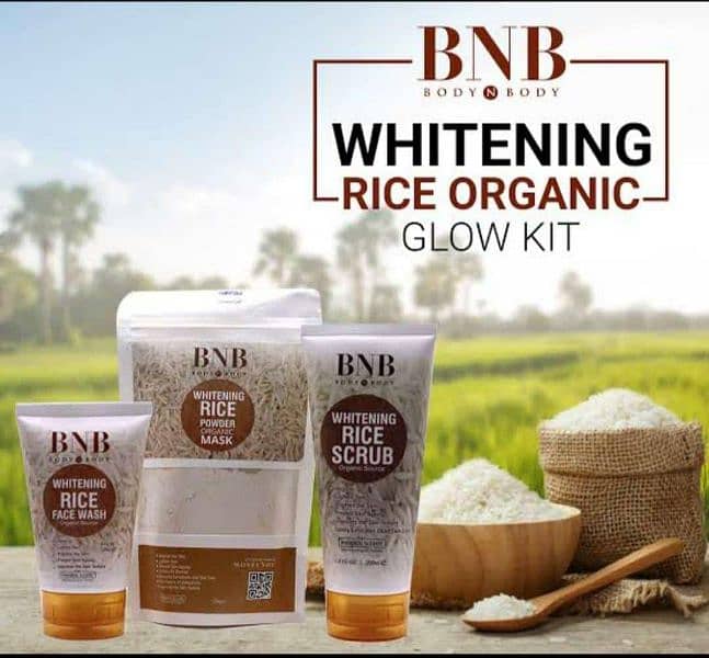 BNB 3 in 1 Rice Brightening & Glow Kit 1