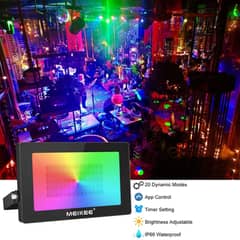 MEIKEE 2 Pack 150W RGBW LED Flood Lights, Color Changing Floodlight wi