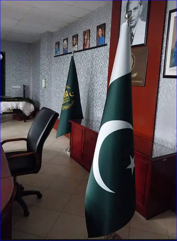 Flag of Punjab Government / Ferdral Flag with Golden Pole for office 8