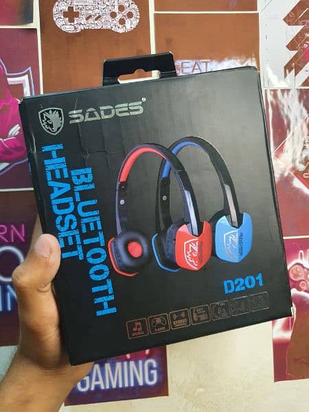 Sades Bluetooth Headset D201 With Box And Cable 0