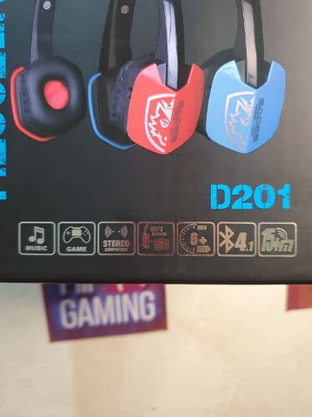 Sades Bluetooth Headset D201 With Box And Cable 5