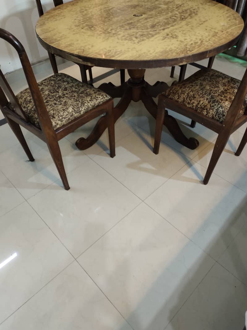 DINNING TABLE WITH 6 CHAIRS (PUPRE SHEESHAM WOOD) EXCELLENT CONDITION 16