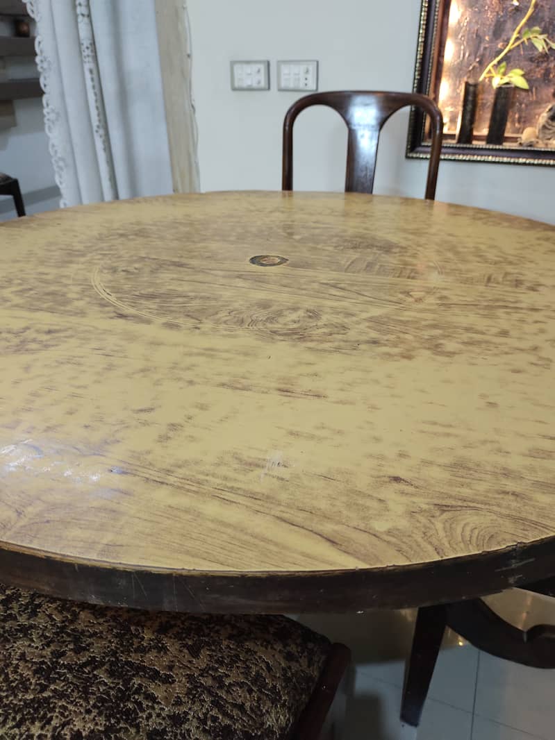 DINNING TABLE WITH 6 CHAIRS (PUPRE SHEESHAM WOOD) EXCELLENT CONDITION 17