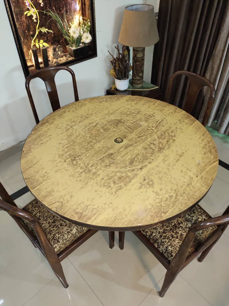 DINNING TABLE WITH 6 CHAIRS (PUPRE SHEESHAM WOOD) EXCELLENT CONDITION 18