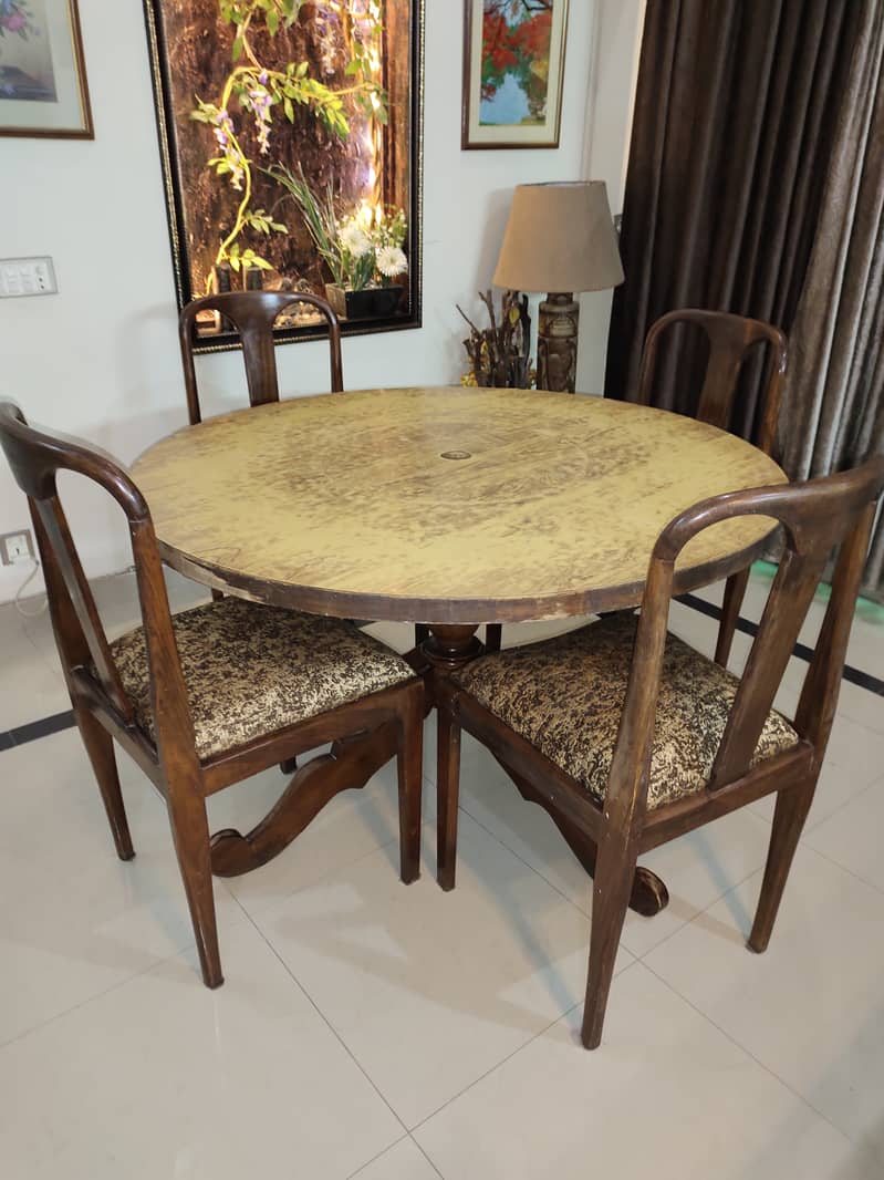 DINNING TABLE WITH 6 CHAIRS (PUPRE SHEESHAM WOOD) EXCELLENT CONDITION 19