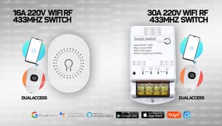 Tuya 220v Smart life Wifi+RF 433mhz remote switch for motor geyser AC