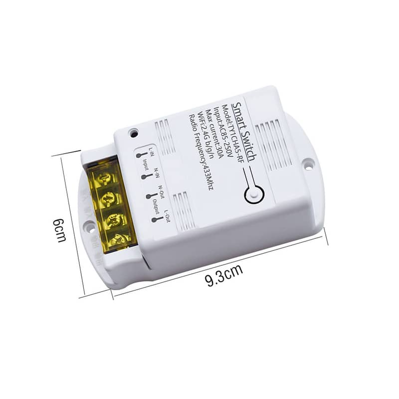 Tuya 220v Smart life Wifi+RF 433mhz remote switch for motor geyser AC 6