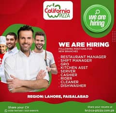 hiring for California pizza