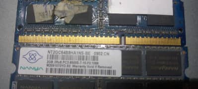 DDR3 Laptop Ram 2GB (2X)