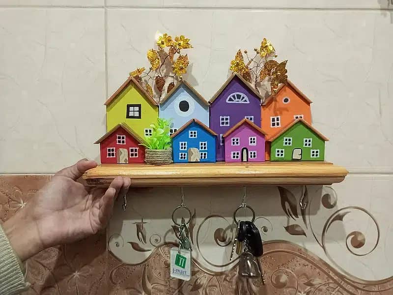 Custom Wooden keychain ring holders for home decor 1