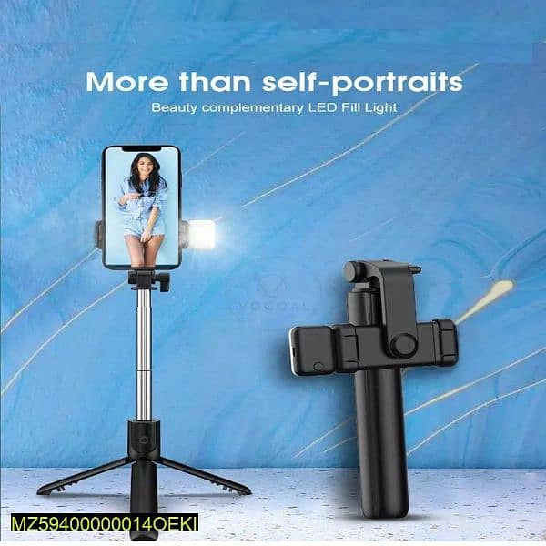 Selfie Stick with LED Light Mini Tripod Stand 4