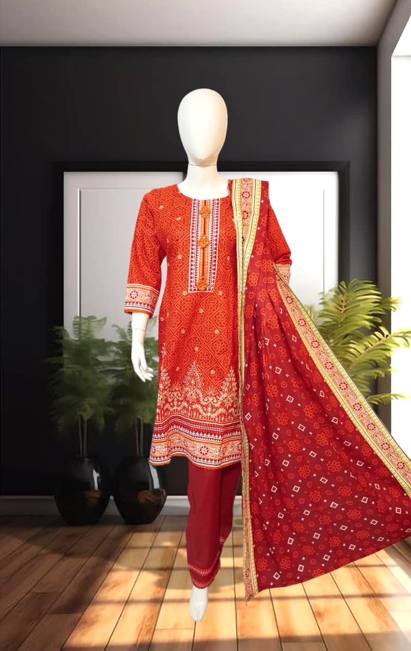 Lawn Embroidered Chikankari 3PC –Ready to Wear 1