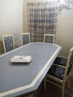 8 chairs wooden dining table for sale