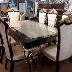 dining table/wooden chairs/6 chairs dining set/wooden round table