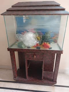 Fish Aquarium with wooden stand 2.5ft x 1ft size