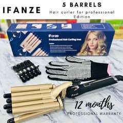 Ifanze 5 barrels hair waver curling iron with digital display