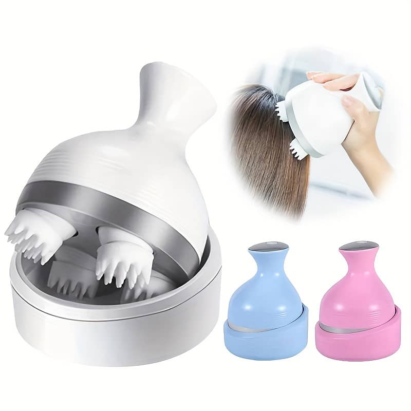 Head Scalp Massager Rechargeable 3D Rotate Wireless Full Body Massager 3