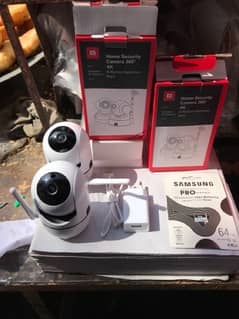 V 380 Wifi camera 4k 360 Move able with samsung64 gb card