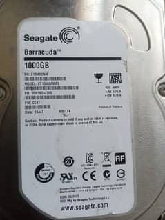 Seagate Barcuda 1TB hardrive with GTA5, HDD, 7200Rpm