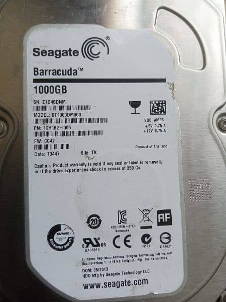 Seagate Barcuda 1TB hardrive with GTA5, HDD, 7200Rpm 0