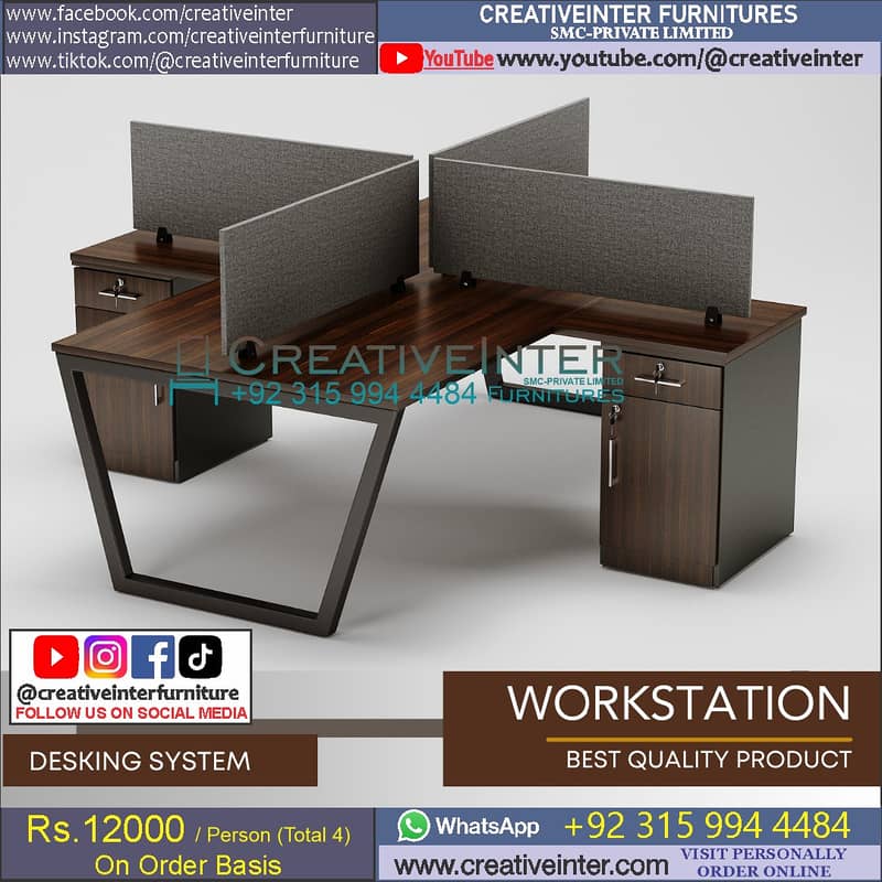 Office workstation table front desk Executive chair meeting Furniture 5