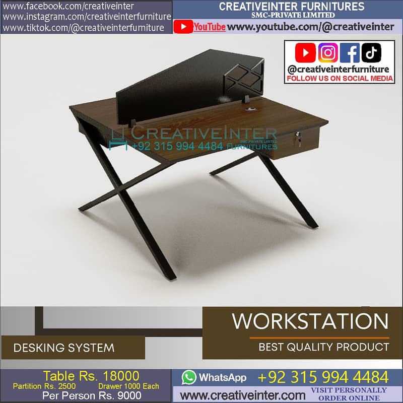 Office workstation table front desk Executive chair meeting Furniture 6