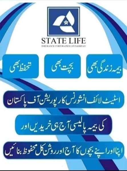 State life insurance/saving plans and job opportunities GOVT. Sector 3