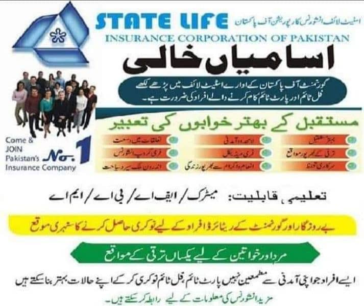 State life insurance/saving plans and job opportunities GOVT. Sector 15