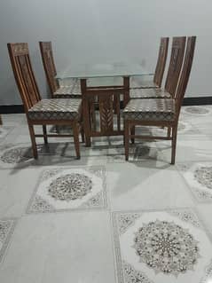 Dining Table wood 6 chairs