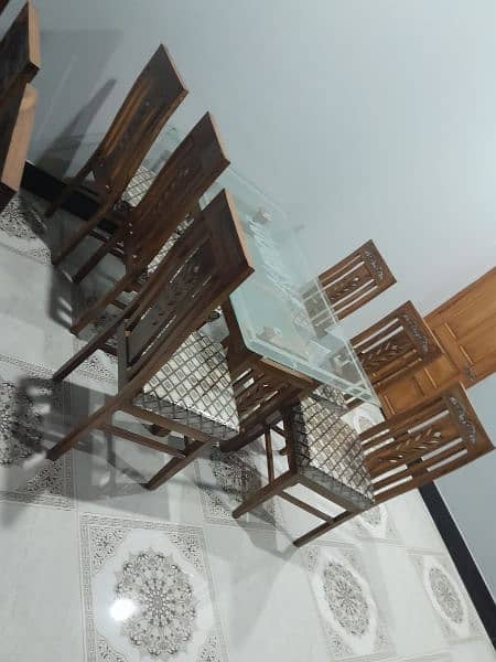Dining Table wood 6 chairs 5