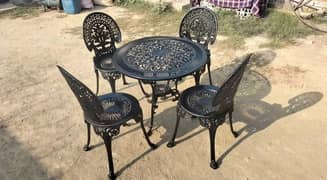 outdoor aluminum chair table set