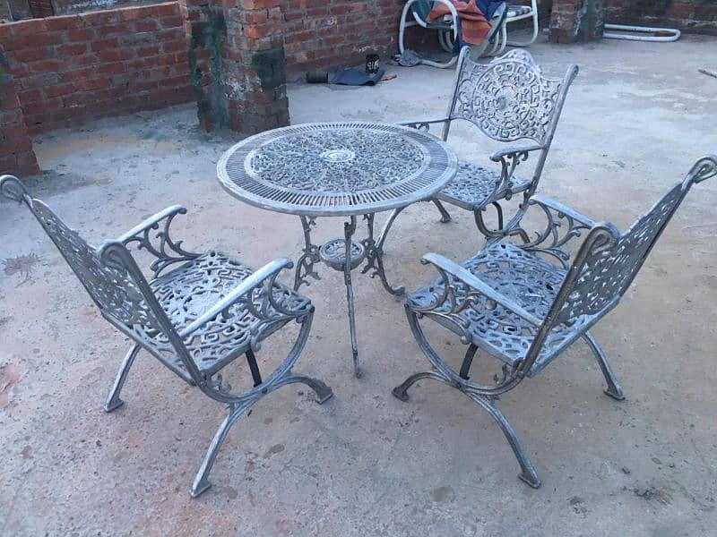 outdoor aluminum chair table set 9