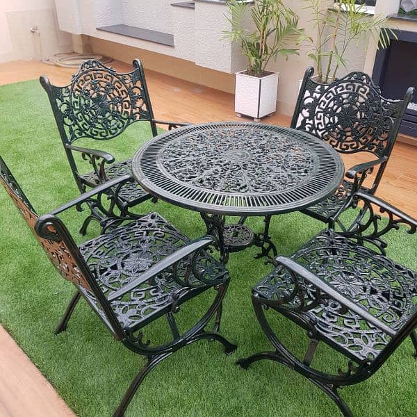 outdoor aluminum chair table set 14