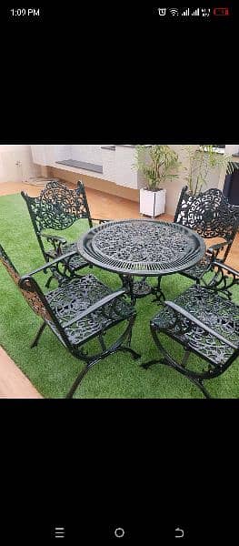 outdoor aluminum chair table set 15