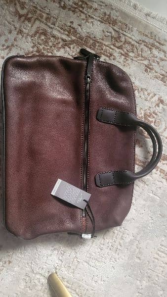 ECCO Ioma slim briefcase coffee brown leather bag 4