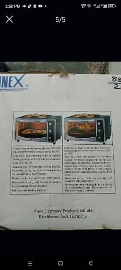 Anex electric oven only 2 3 time use