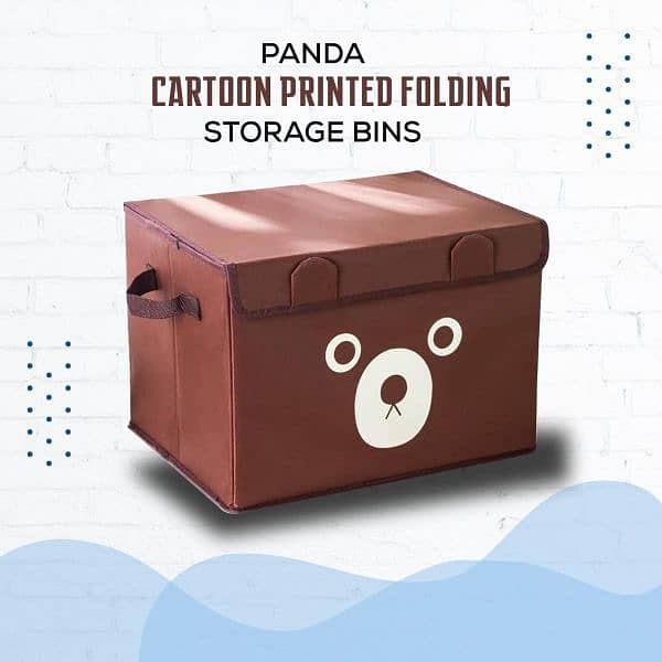 Panda Design Folding Storage Bins Quilt Basket Kid Toys Organizer 3