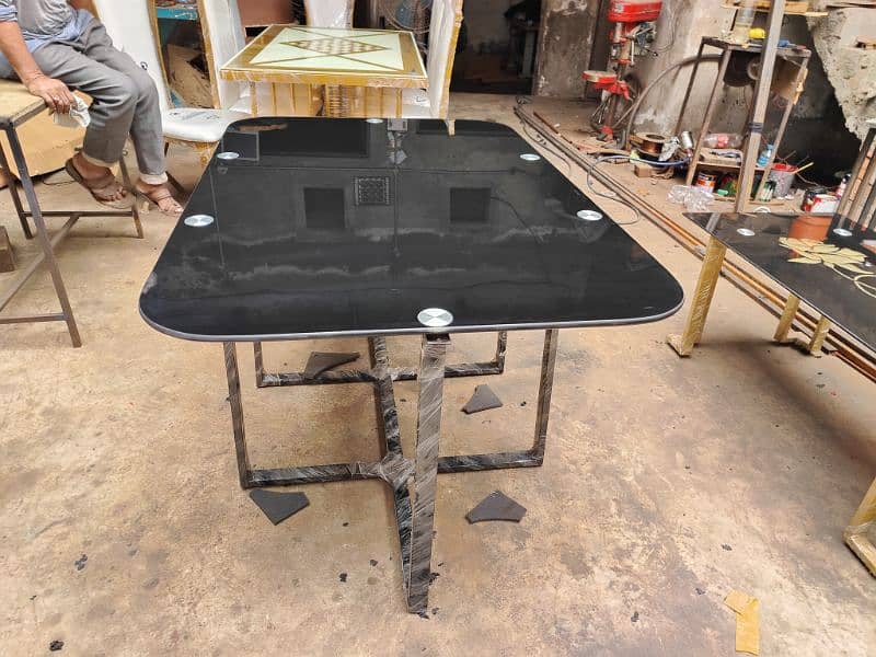 6 Persons Black Dining Table 4