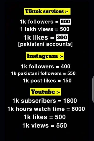 tiktok , Instagram & youtube