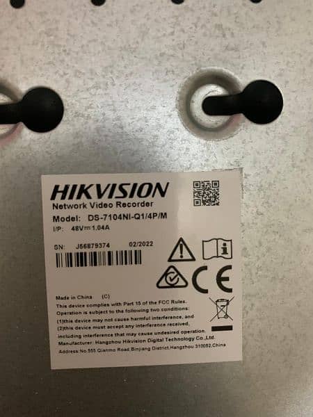 Hikvision 4CH Nvr 6MP with networking ports 2