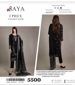 Brand: Saya (Original ) Lawn embroidered Jacquard on discount