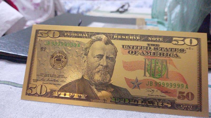 American 7pes/Set 24k Gold Plated Souvenir Realistic Banknotes Dollars 7